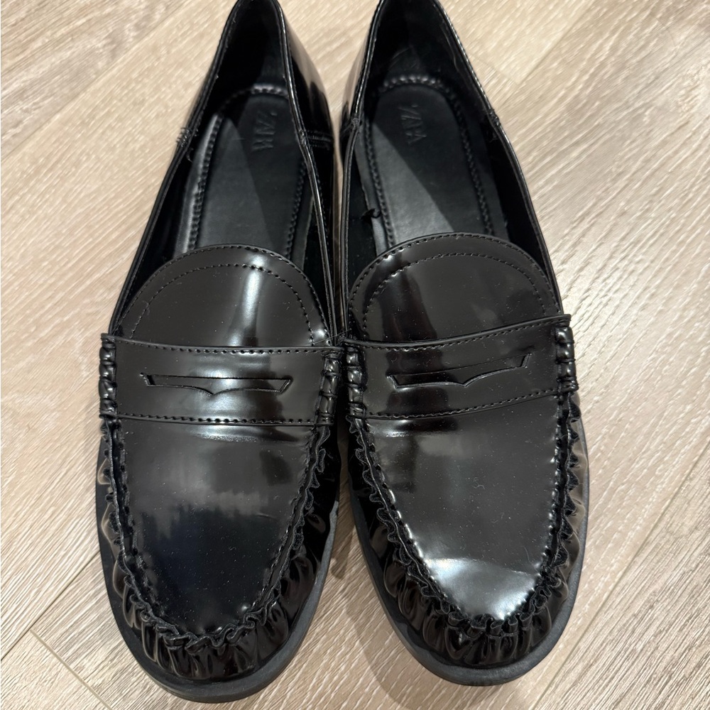 Zara Black Loafers for Women